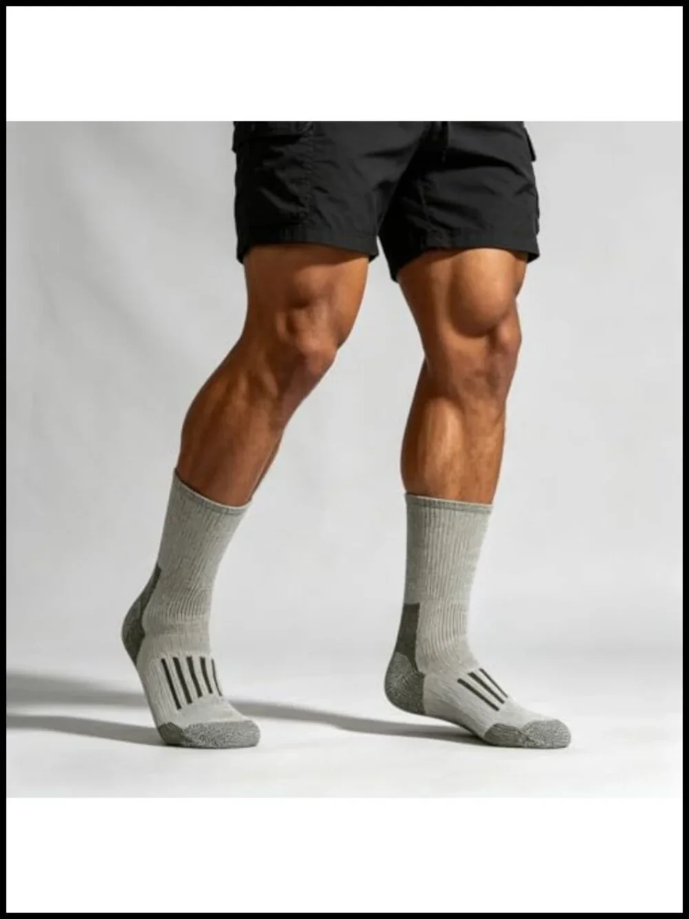 Merino Wool Hiking Socks for Men, Heavy Cushion Crew, Moisture Wicking, Odor